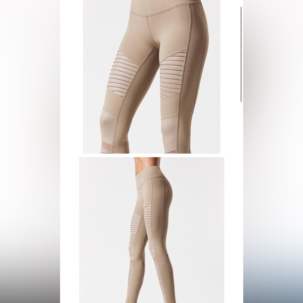 ALO Yoga Beige Moto Leggings